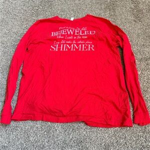 Fan-Made Taylor Swift Bejeweled Lyrics Bella Canvas Red Long Sleeve Shirt 2XL